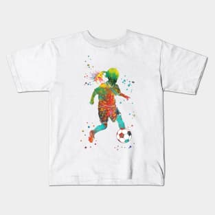 Soccer Player Little Girl With Ball Kids T-Shirt